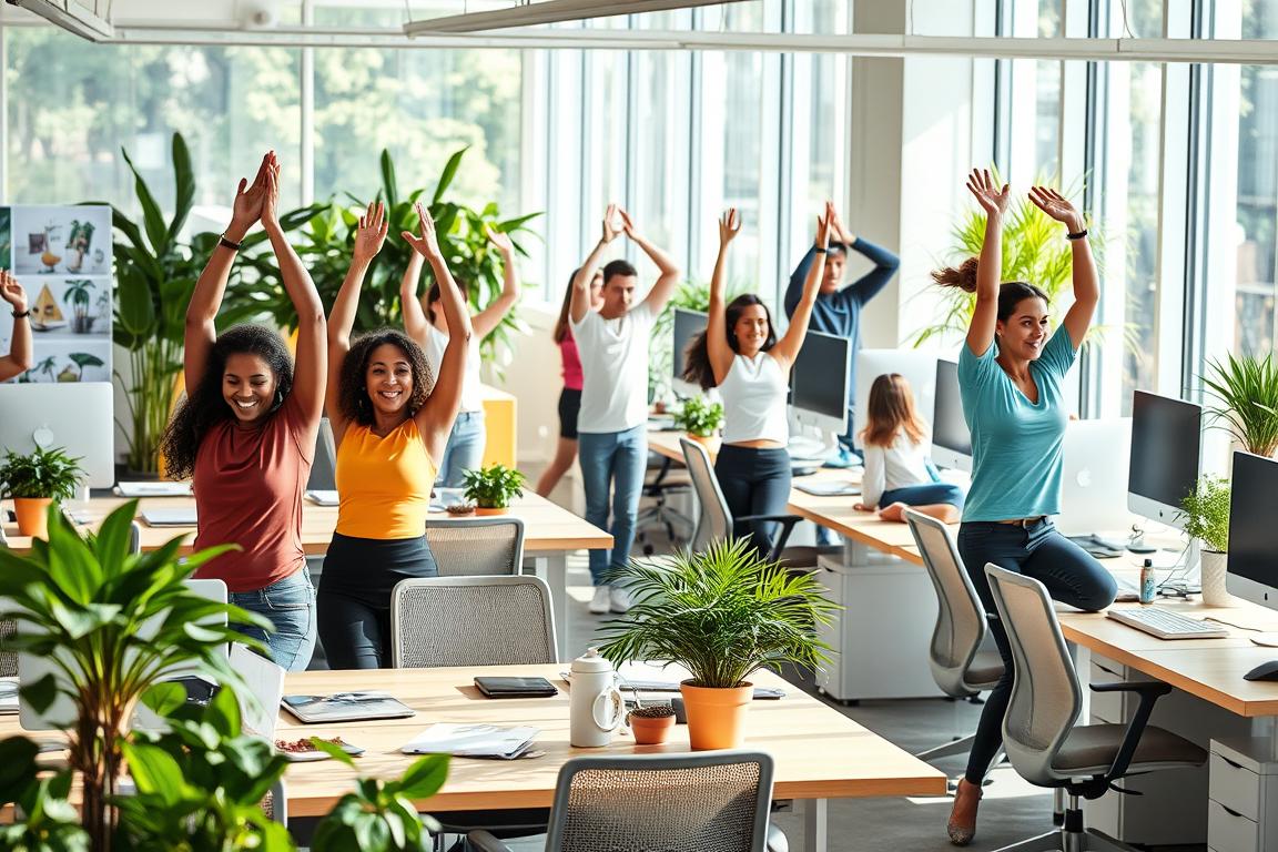 Bewegungspausen und Konzentration im Büro